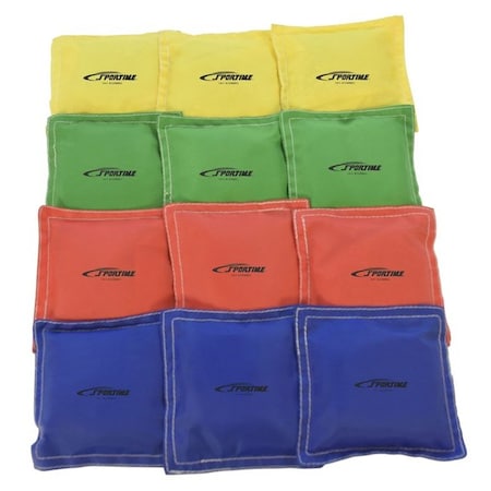 Sportime BEAN BAG NYLON 4X4 - 4 COLORS - ST/12 PK BBP-POLECE4PK12C4